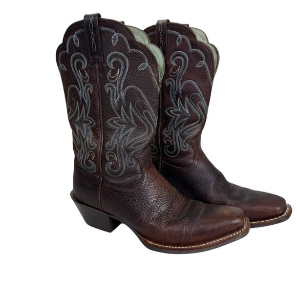 Ariat Women’s Heritage Western Cowboy Boots Brown Leather Embroidered SIZE:9B - Picture 4 of 14